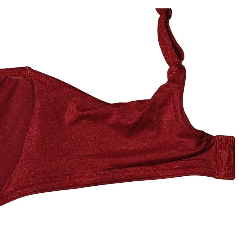 Wacoal Bra 34C Womens Red Underwire Lace Trim Full Coverage 855213 Lingerie